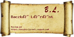 Baczkó Lóránt névjegykártya