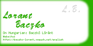 lorant baczko business card
